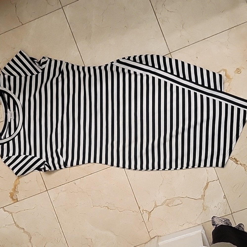 Black and White striped Dress